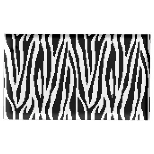 8 Bit Pixel Zebra Print Design Pattern Place Card Holder