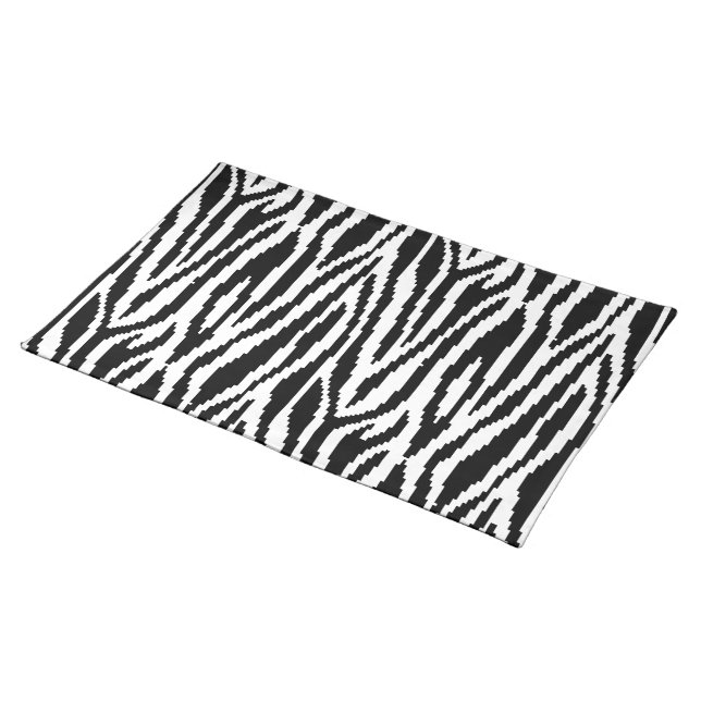 8 Bit Pixel Zebra Print Design Pattern Placemat (On Table)