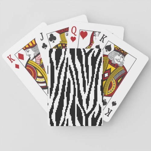 8 Bit Pixel Zebra Print Design Pattern Poker Cards