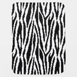 8 Bit Pixel Zebra Print Design Pattern Stroller Blanket