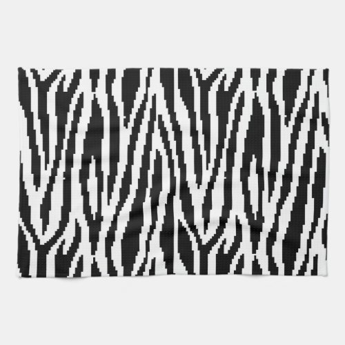 8 Bit Pixel Zebra Print Design Pattern Towel