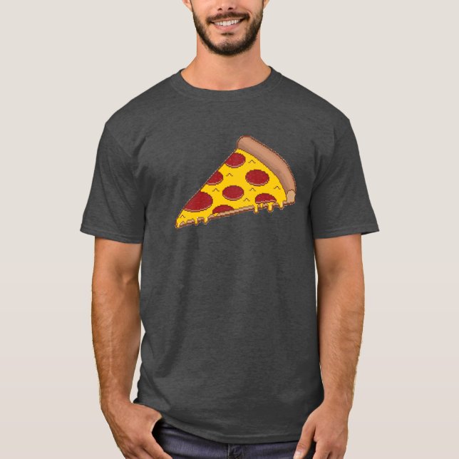 8-Bit Pizza Dark T-Shirt (Front)