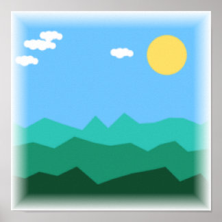 8-Bit Platformer Landscape - Pixel Art Print