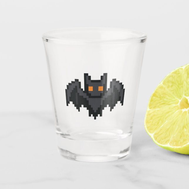 8-bit Retro Bat Shot Glass (Front)