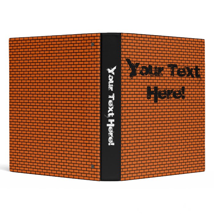 8 Bit Retro Brick, Orange Binder