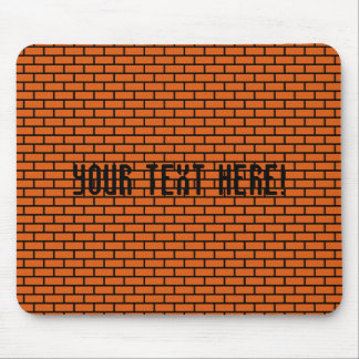 8-Bit Retro Brick, Orange Mouse Pad