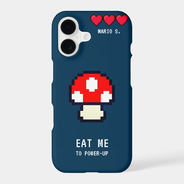 8-bit retro computer game - Magic Mushroom Iphone Case (Back)