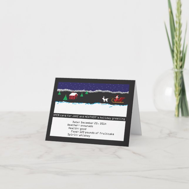 8-bit Retro Gaming Holiday Card (Front)