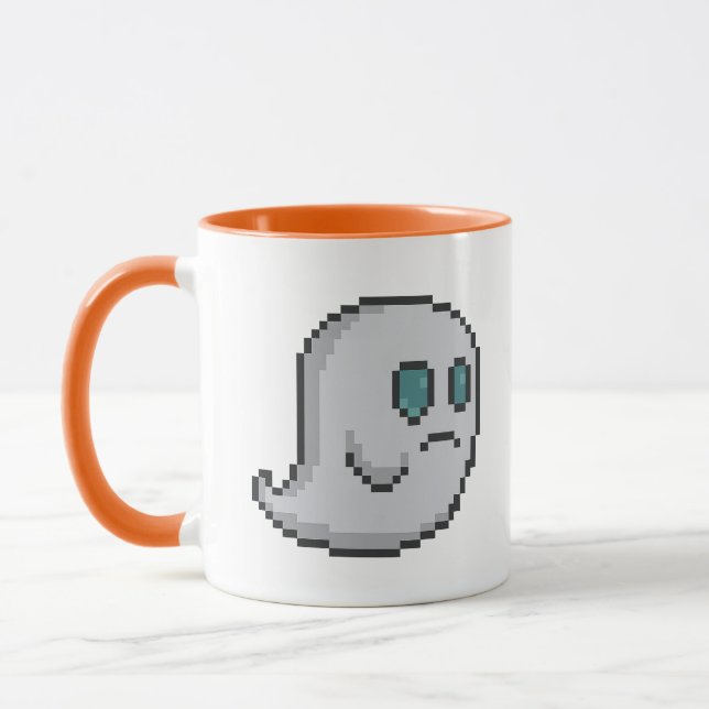 8-bit Retro Ghost Mug (Left)