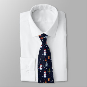 8-bit retro-pixel Christmas Neck Tie