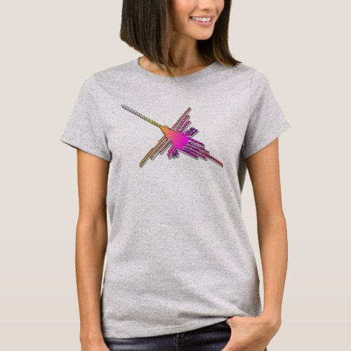 8 Bit Retro Video Game Nazca Lines Hummingbird T_Shirt