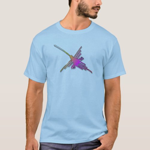 8 Bit Retro Video Game Nazca Lines Hummingbird T_Shirt