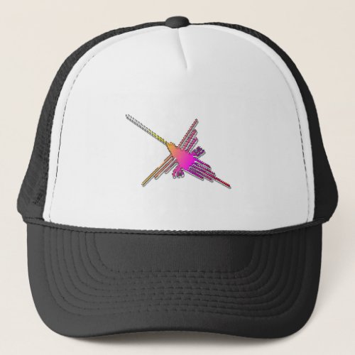 8 Bit Retro Video Game Nazca Lines Hummingbird Trucker Hat