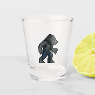 8-bit Retro Werewolf Shot Glass