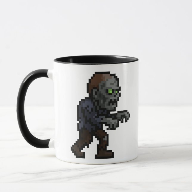 8-bit Retro Zombie Mug (Left)