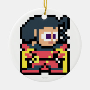 8-Bit Rose Ceramic Ornament