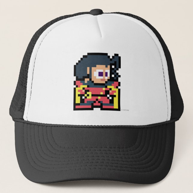 8-Bit Rose Trucker Hat (Front)
