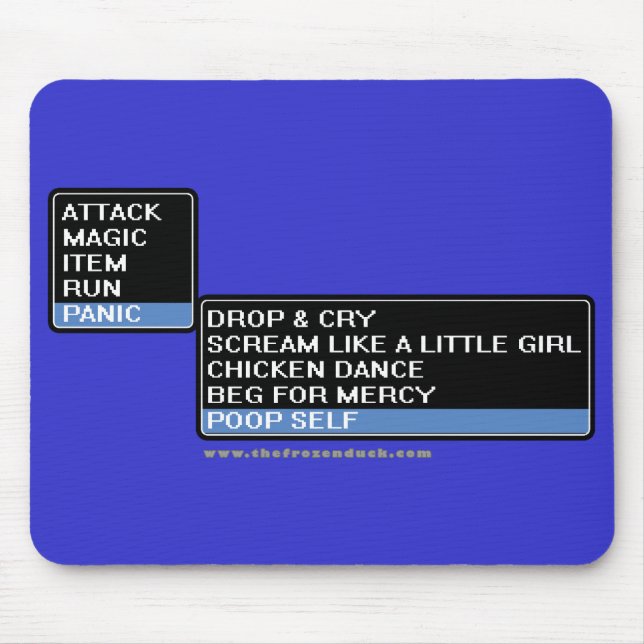 8 Bit RPG Battle Menu Mouse Pad (Front)