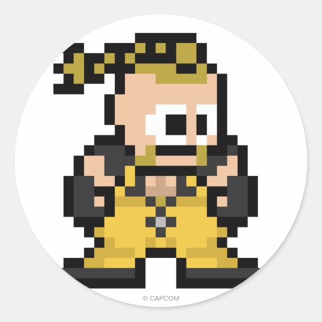 8-Bit Rufus Classic Round Sticker (Front)
