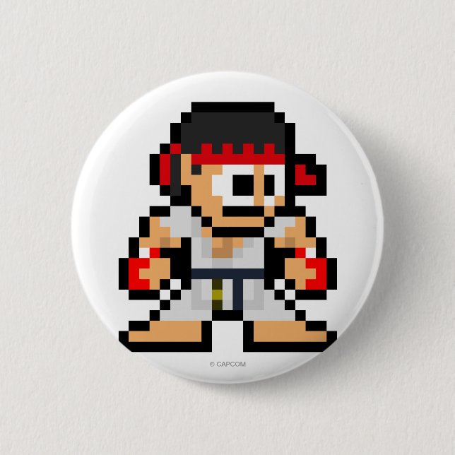 8-Bit Ryu Button (Front)
