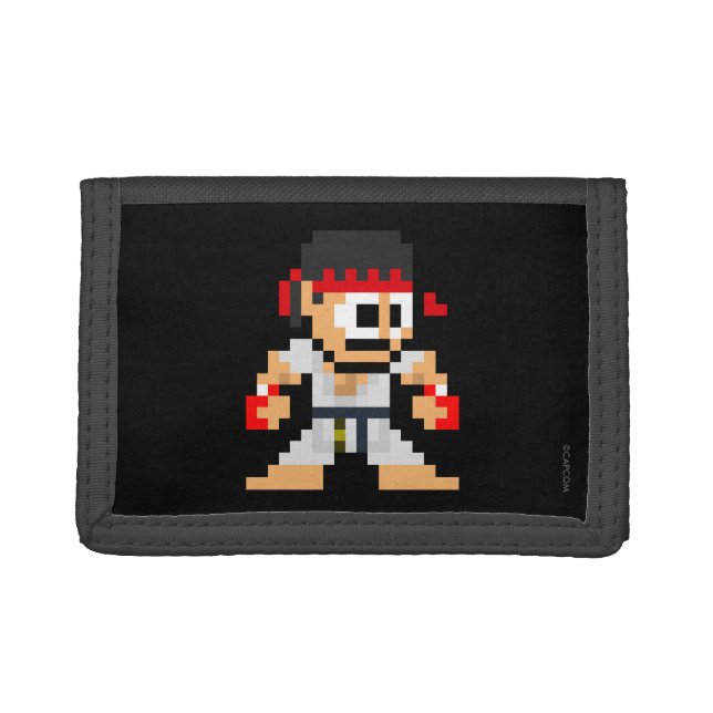 8-Bit Ryu Tri-fold Wallet (Front)