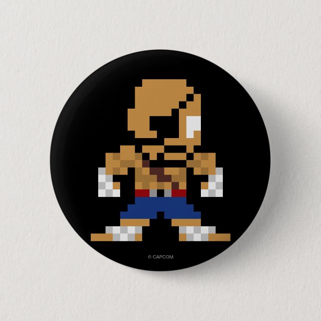 8-Bit Sagat Button (Front)