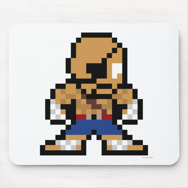 8-Bit Sagat Mouse Pad (Front)