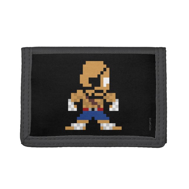 8-Bit Sagat Tri-fold Wallet (Front)