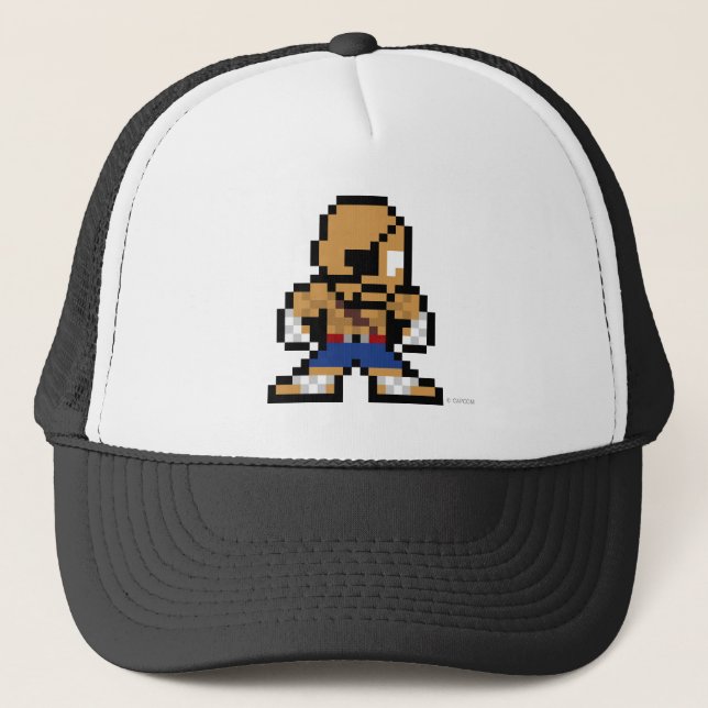 8-Bit Sagat Trucker Hat (Front)