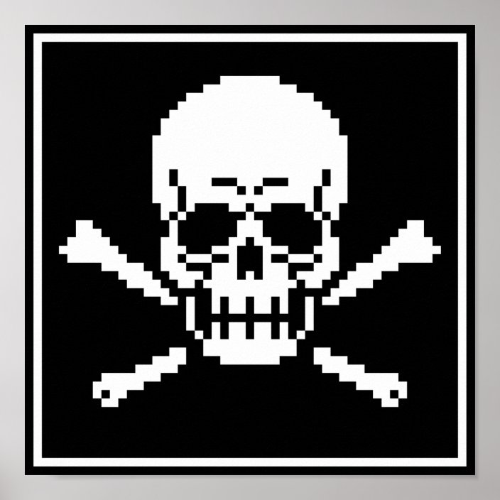 8 bit skull and crossbones pixel art poster zazzle com 8 bit skull and crossbones pixel art poster zazzle com