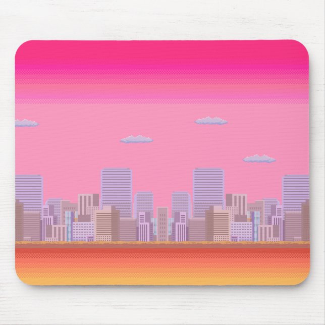8-bit Skyline Mouse Pad (Front)