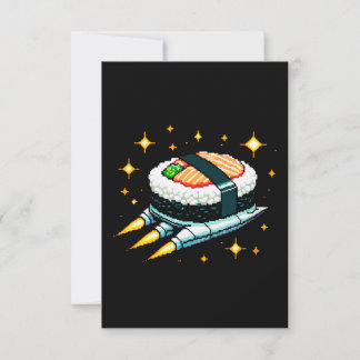 8-Bit Space Sushi Adventure - Cosmic Cuisine Art Card
