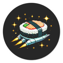 8-Bit Space Sushi Adventure - Cosmic Cuisine Art