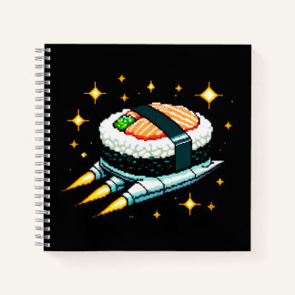 8-Bit Space Sushi Adventure - Cosmic Cuisine Art Notebook