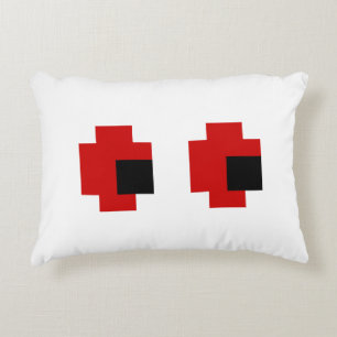 8 Bit Spooky Red Eyes Accent Pillow