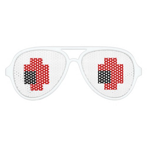 8 Bit Spooky Red Eyes Aviator Sunglasses