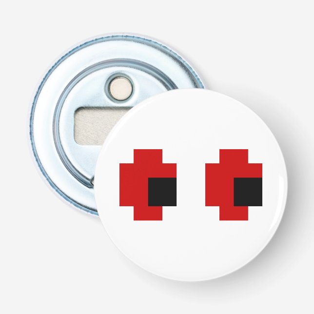 8 Bit Spooky Red Eyes Bottle Opener (Front)