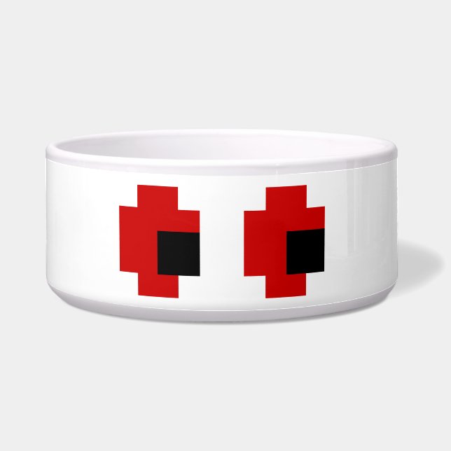 8 Bit Spooky Red Eyes Bowl (Front)