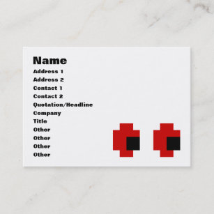 8 Bit Spooky Red Eyes Business Card