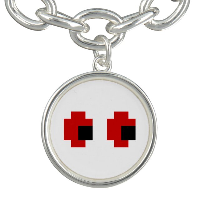 8 Bit Spooky Red Eyes Charm Bracelet (Design)