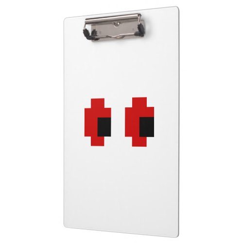 8 Bit Spooky Red Eyes Clipboard