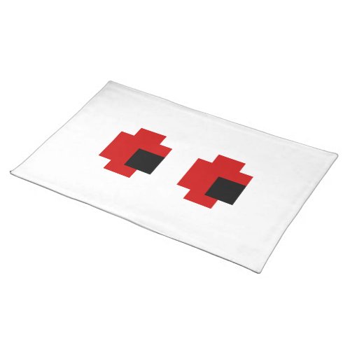 8 Bit Spooky Red Eyes Cloth Placemat
