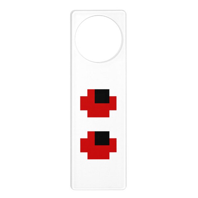 8 Bit Spooky Red Eyes Door Hanger (Front)
