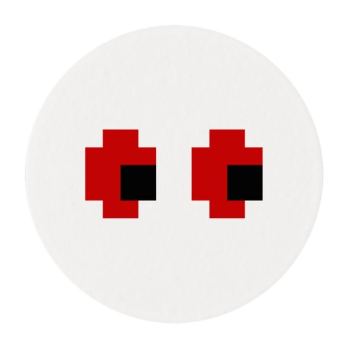 8 Bit Spooky Red Eyes Edible Frosting Rounds