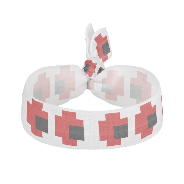 8 Bit Spooky Red Eyes Elastic Hair Tie (Front)