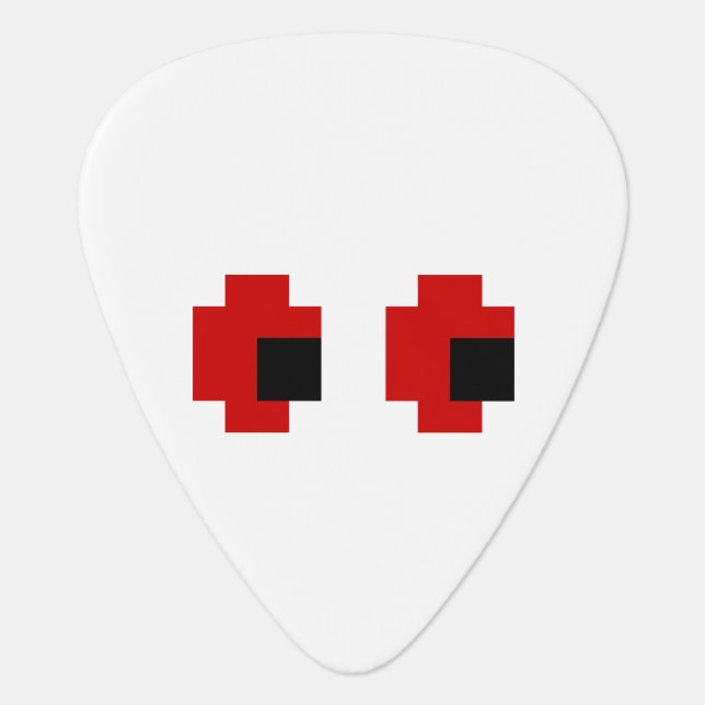 8 Bit Spooky Red Eyes Guitar Pick (Front)