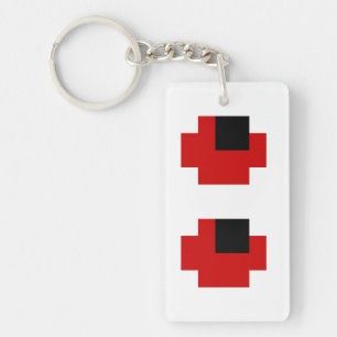 8 Bit Spooky Red Eyes Keychain