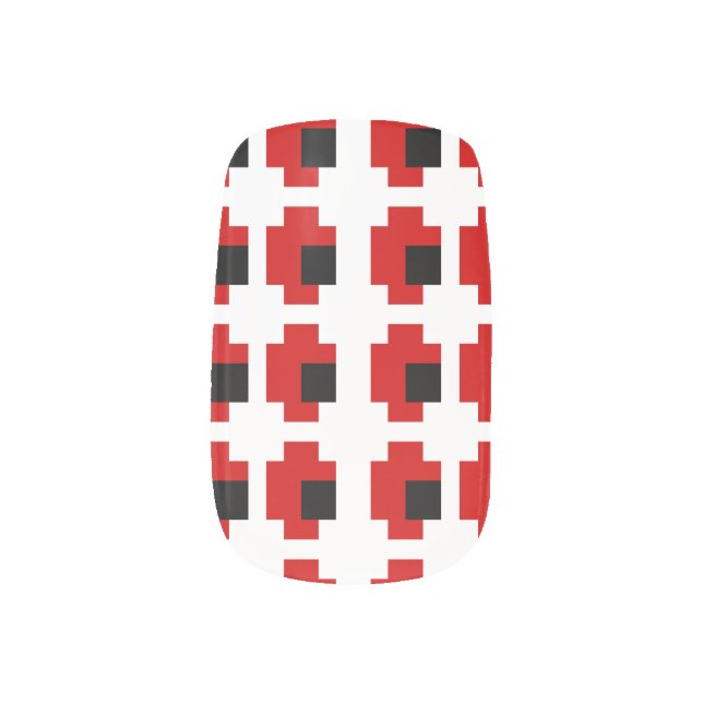 8 Bit Spooky Red Eyes Minx Nail Wraps (Left Thumb)