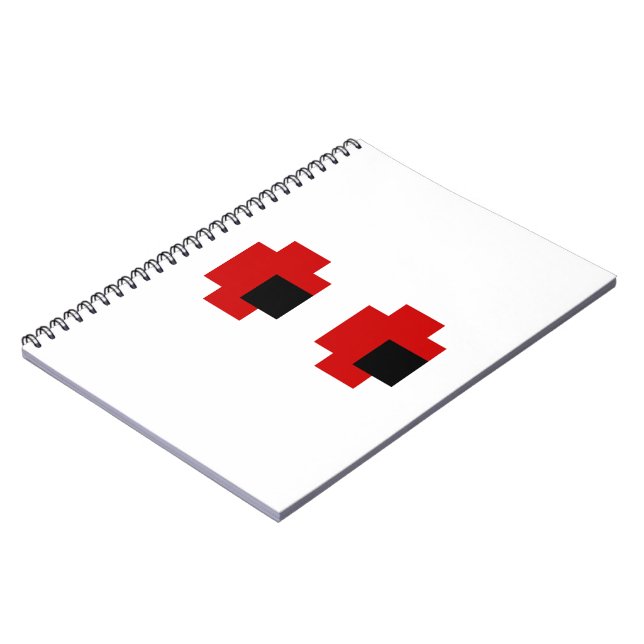 8 Bit Spooky Red Eyes Notebook (Left Side)