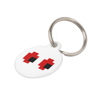 8 Bit Spooky Red Eyes Pet Name Tag